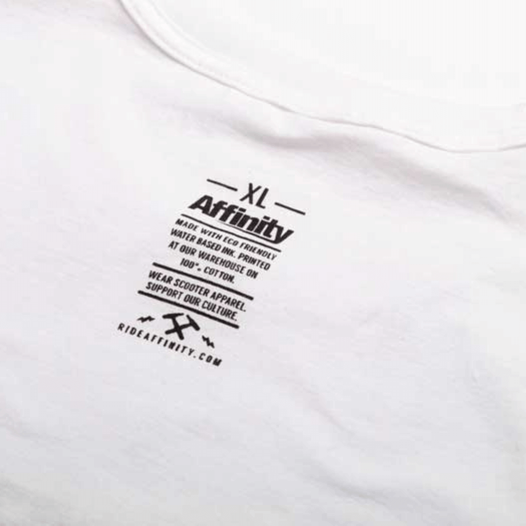 Affinity Basic White T Shirt |Shirts |$49.99 |TSP The Shop | Affinity Basic White T Shirt | The Shop Pro Scooter Lab