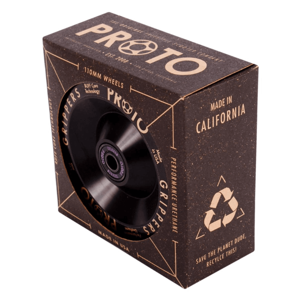 PROTO Classic Full Core Black on Black Gripper 110mm Wheels |WHEELS |$84.95 |TSP The Shop | Proto Classic Full Core 110mm Wheels | The Shop Pro Scooter Lab