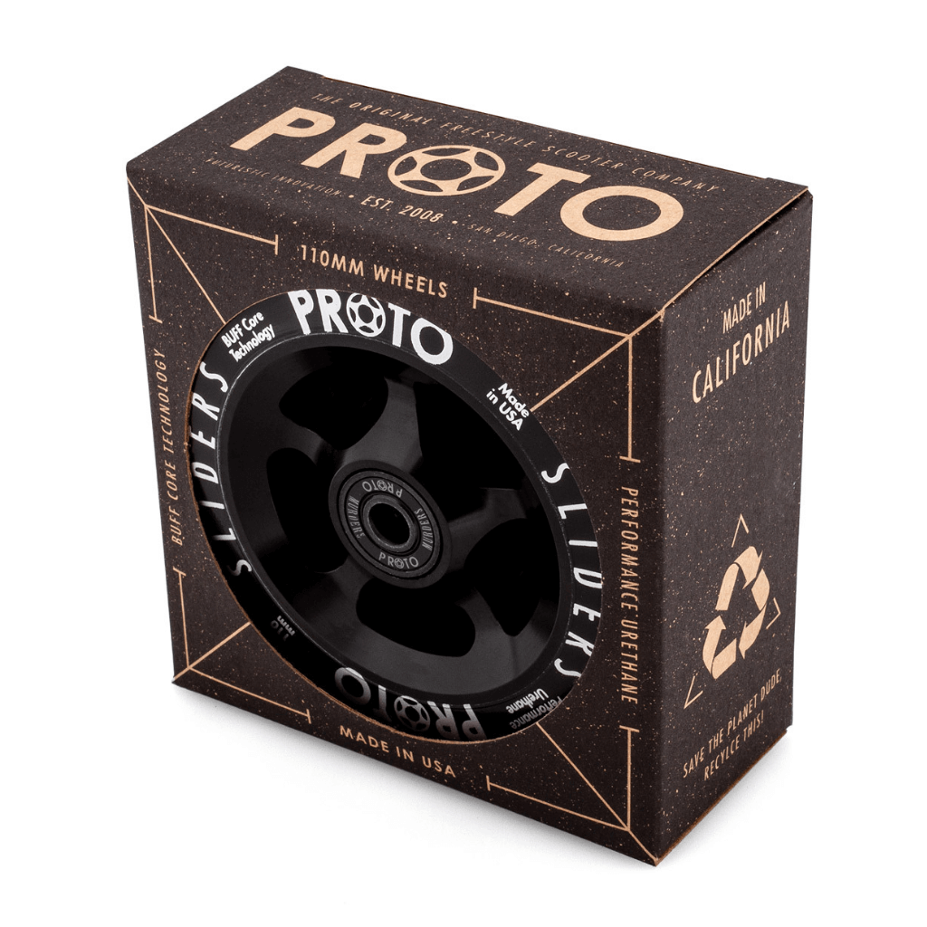 PROTO Classic Sliders 110mm Wheels |WHEELS |$84.95 |TSP The Shop | Proto Classic Sliders 110mm (Black on Black) | The Shop Pro Scooter Lab