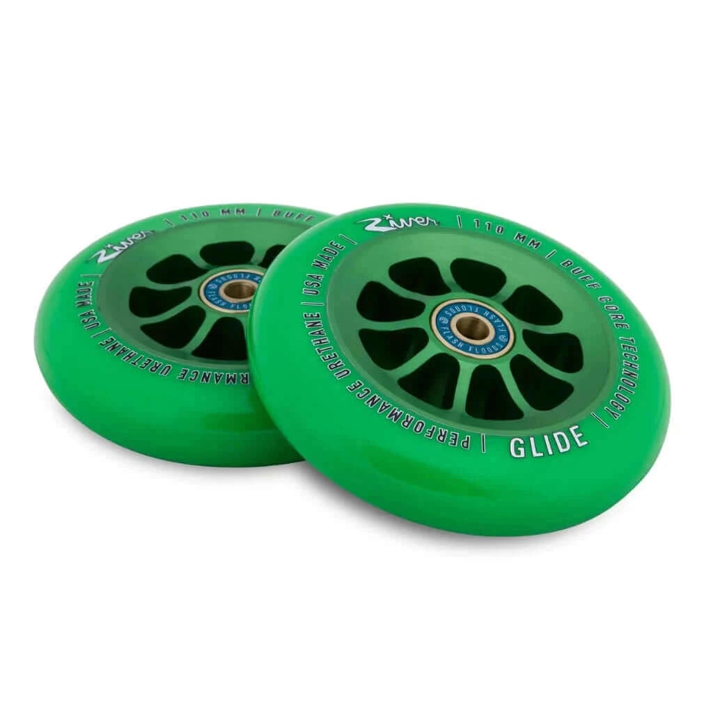 River Wheel Co. Natural Emerald Glides Wheels |WHEELS |$89.95 |TSP The Shop | River Wheel Co Natural “Emerald” Glides 110mm Wheels | The Shop Pro Scooter Lab