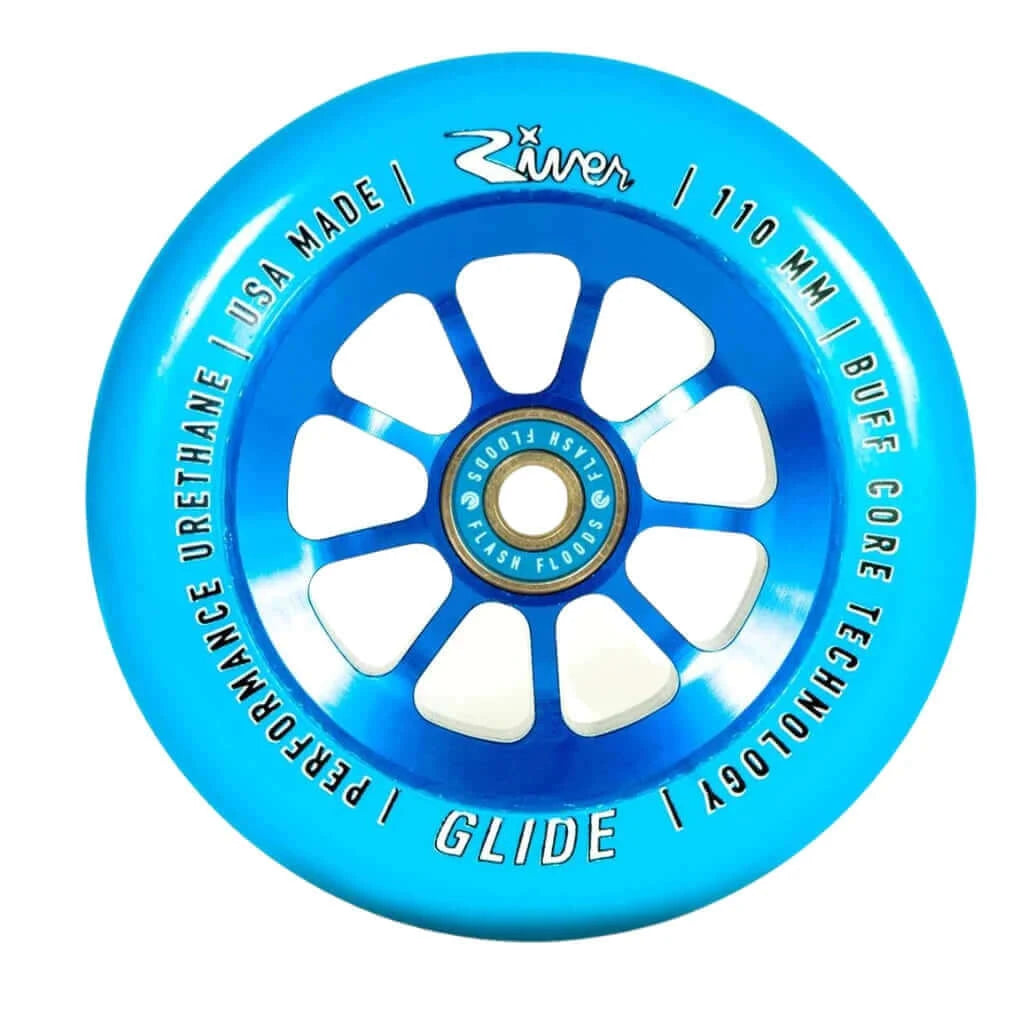 River Wheel Co Natural Sapphire Glides Wheels |WHEELS |$89.95 |TSP The Shop | River Wheel Co Natural “Sapphire” Glides 110mm Wheels |The Shop Pro Scooter Lab