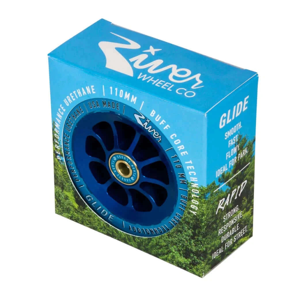 River Wheel Co Natural Sapphire Glides Wheels |WHEELS |$89.95 |TSP The Shop | River Wheel Co Natural “Sapphire” Glides 110mm Wheels |The Shop Pro Scooter Lab