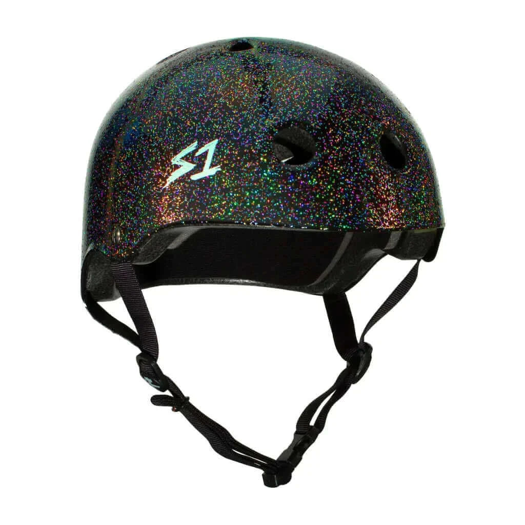 S1 Lifer Black Gloss Glitter Helmet |SAFETY GEAR |$89.99 |TSP The Shop | S1 Lifer Black Gloss Glitter Helmet | The Shop Pro Scooter Lab