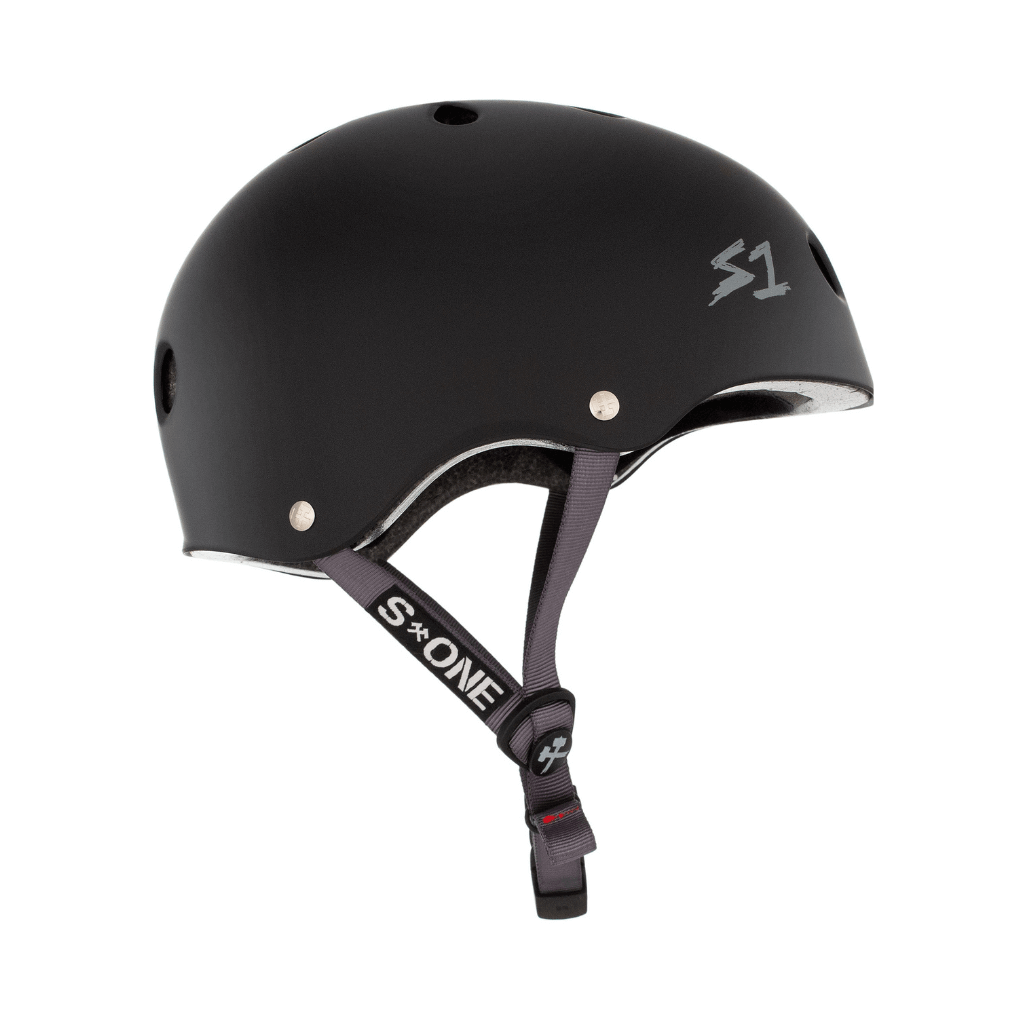 S1 Lifer Matte Black with Grey Straps Helmet |SAFETY GEAR |$79.99 |TSP The Shop | S1 Lifer Matte Black with Grey Straps Helmet | The Shop Pro Scooter Lab