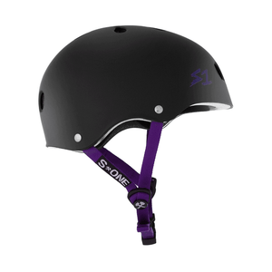 S1 SAFETY GEAR S1 Lifer Matte Black with Purple Straps Helmet