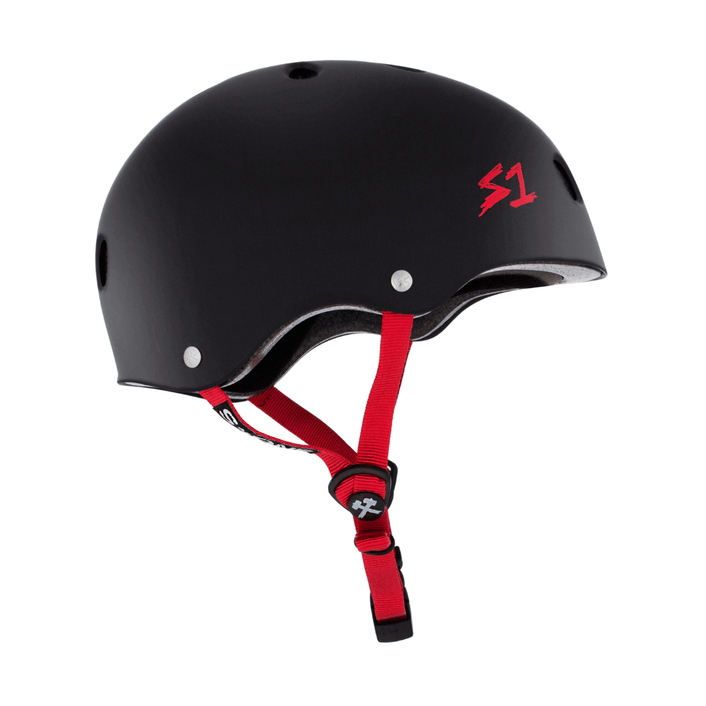 S1 Lifer Matte Black with Red Straps Helmet |SAFETY GEAR |$79.99 |TSP The Shop | S1 Lifer Matte Black with Red Straps Helmet | The Shop Pro Scooter Lab