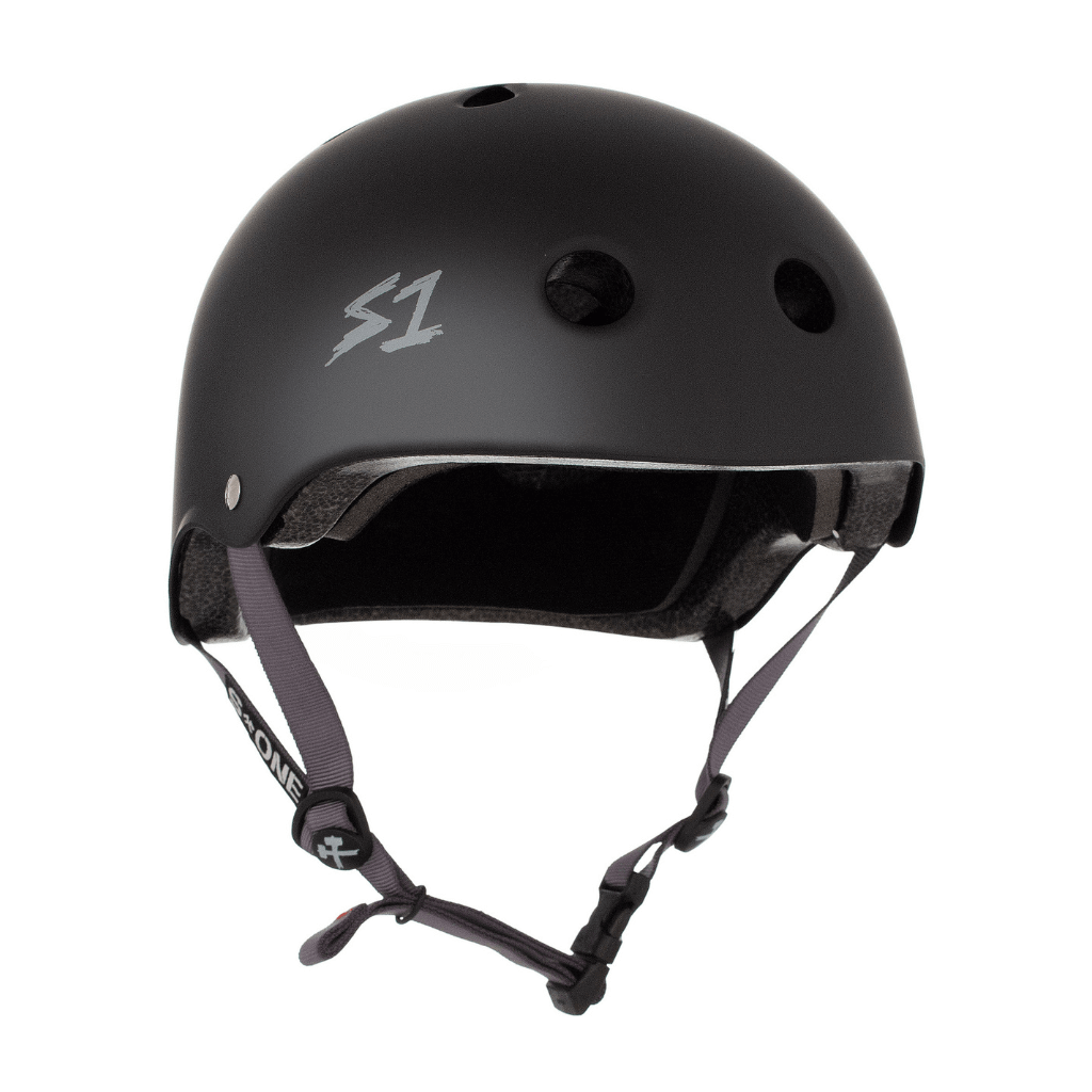 S1 Lifer Matte Black with Grey Straps Helmet |SAFETY GEAR |$79.99 |TSP The Shop | S1 Lifer Matte Black with Grey Straps Helmet | The Shop Pro Scooter Lab