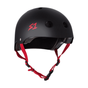 S1 SAFETY GEAR XS S1 Lifer Matte Black with Red Straps Helmet